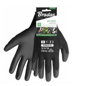 Bradas rękawice Pure Black poliuretan 11