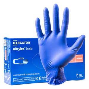 Mercator rękawiczki nitrylowe bezpudrowe niebieskie L 100szt.